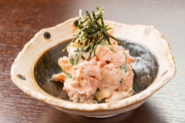 蒸し鶏とクリームチーズの明太マヨ和え